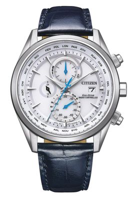 Citizen Eco-Drive Solar Funk-Armbanduhr für Herren mit Lederband AT8260-18A