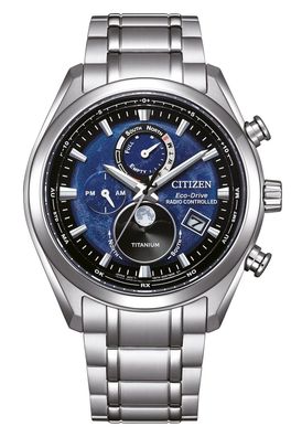 Citizen Eco-Drive Herrenarmbanduhr Funk-Solar Titan/Blau BY1010-81L