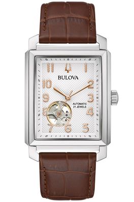 Bulova Herrenuhr Automatik Sutton Braun/Roségoldfarben 96A268