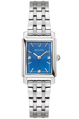 Bulova Damenuhr Sutton Blau mit kleinen Diamanten 96P245