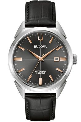 Bulova Herrenuhr Automatik Sutton Schwarz/Roségoldfarben 96B422