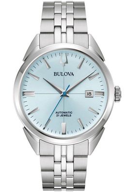 Bulova Herren-Automatikuhr Sutton Stahl/Hellblau 96B423