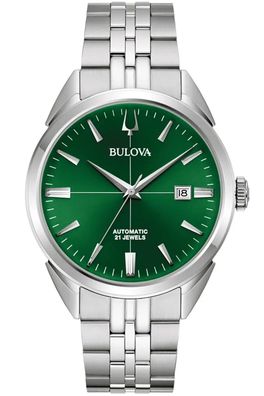 Bulova Herren-Armbanduhr Automatik Sutton Stahl/Grün 96B424