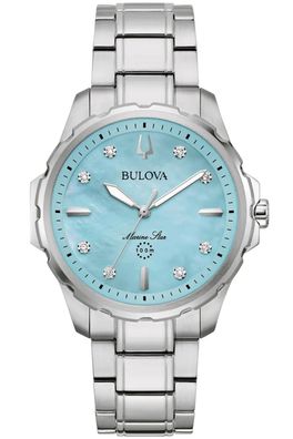 Bulova Damenuhr Quarz Marine Star Stahl/Türkis 96P248