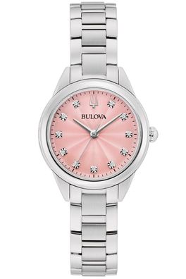 Bulova Damenuhr Quarz Sutton Stahl/Rosa 96P249