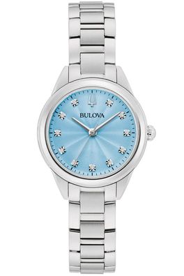 Bulova Damen-Armbanduhr Quarz Sutton Stahl/Türkis 96P250