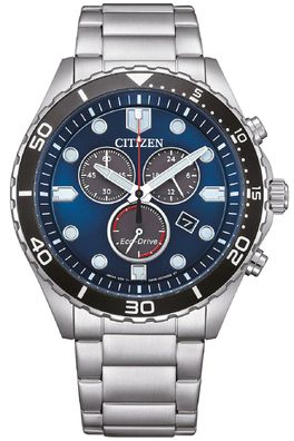 Citizen Eco-Drive Herren-Chronograph Stahl/Blau AT2560-84L