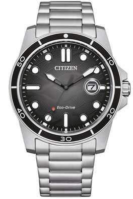 Citizen Eco-Drive Solar Herrenarmbanduhr Stahl/Schwarz AW1816-89E