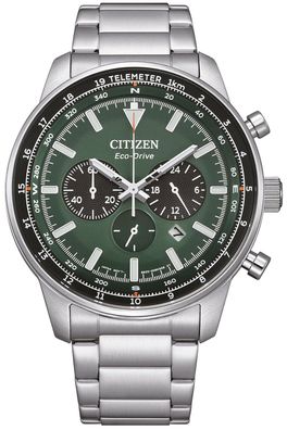 Citizen Herren-Chronograph Eco-Drive Solar Stahl/Grün CA4500-91X