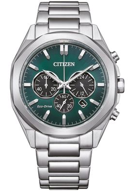 Citizen Eco-Drive Chronograph Herrenuhr Stahl/Grün CA4590-81X