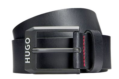 HUGO Herrengürtel Leder Schwarz Gelio 50503404-001