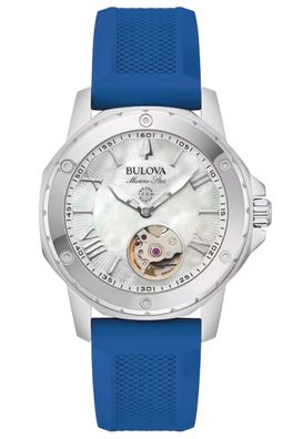 Bulova Damenuhr Automatik Marine Star Blau 96L324