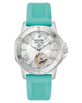 Bulova Damenuhr Automatik Marine Star Türkis 96L325