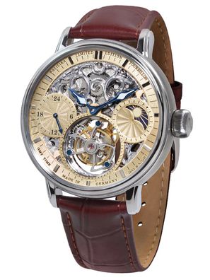 Poljot International Herrenuhr Tourbillon Skeleton Braun/Zweifarbig 3360. T05