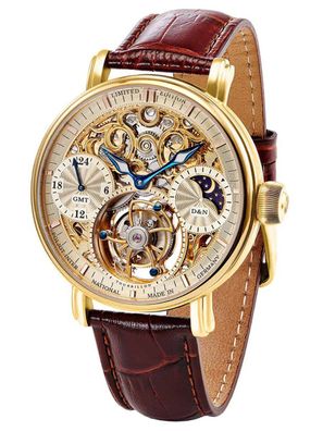 Poljot International Herrenuhr Tourbillon Skeleton Braun/Goldfarben 3360. T66