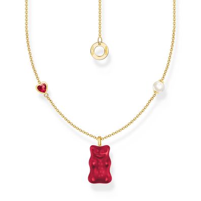 Thomas Sabo Schmuck Damen-Kette mit Goldbären-Anhänger Rot KE2206-430-10-L45V