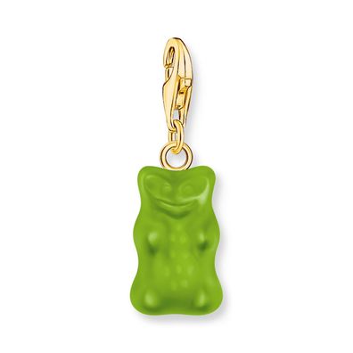 Thomas Sabo Schmuck Charm-Anhänger Goldbären Grün vergoldet 2192-413-6