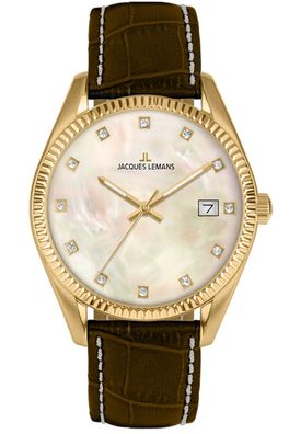 Jacques Lemans Damenuhr Braun/Goldfarben 50-4Y