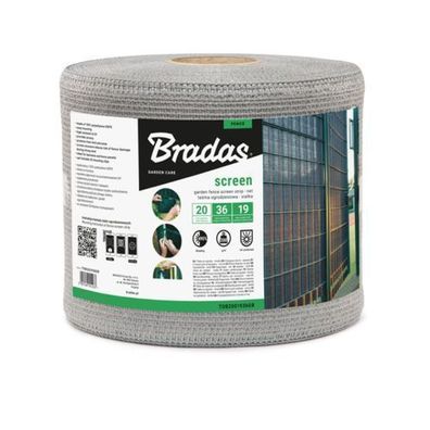 Zaunband 19cmx36m grau Zaunblende Gartensichtschutz Lärmschutz BRADAS 1464