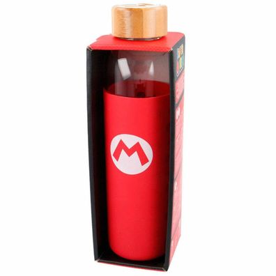 Nintendo Super Mario Bros Silikondeckel Glasflasche 585ml