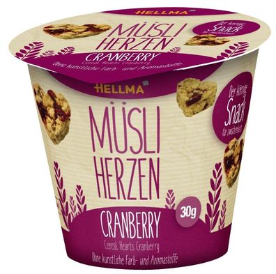 Hellma 70102202 Müsli-Herzen Cranberry 30 x 30 g