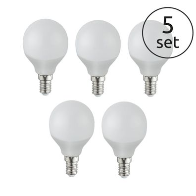 Globo LED - Leuchtmittel 5-er VE E14 4W 470lm warmweiss 45x77mm