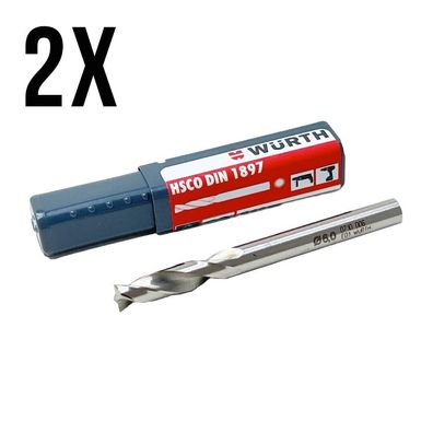 Würth 2x HSCo 6mm Schweißpunktbohrer Set Schweißpunktfräser Schweißpunkt Bohrer