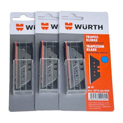 30x Würth Trapezklinge extrem scharf im Spender Ersatzklingen 071566022