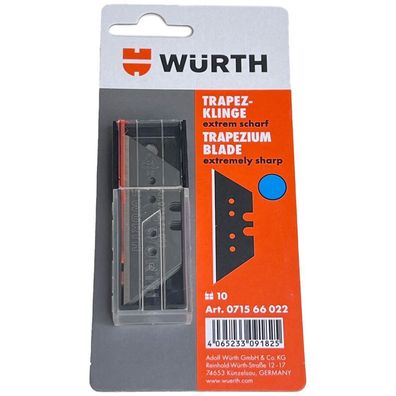 10x Würth Trapezklinge extrem scharf im Spender Ersatzklingen 071566022