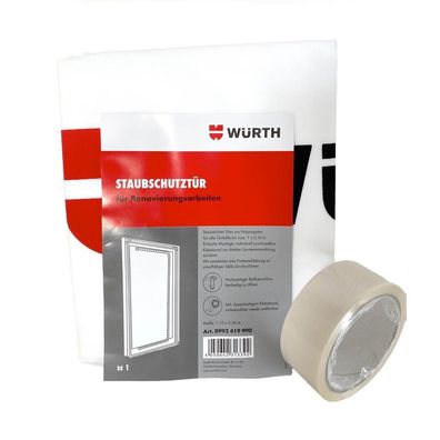 Würth Staubschutztür mit Reißverschluss Bautür 1,10m x 2,20m 0992419990