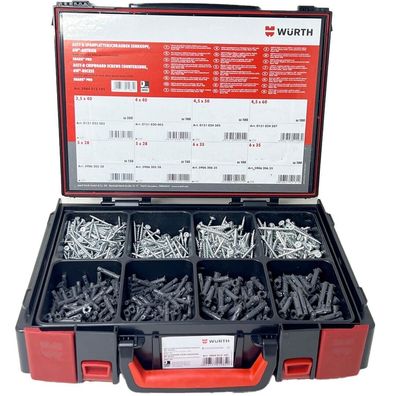 Würth Schrauben Dübel Set im ASSY Systemkoffer Shark Nylondübel 1000 Teile