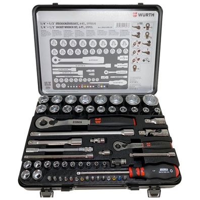 Würth Steckschlüsselsatz Set Knarrenkasten 59tlg. Nüsse Bits TX HX 096509059