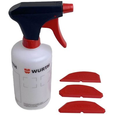 Würth Fugen Glätter Set 4tlg - Sprühflasche 500ml + 3 Abzieher zum Fugen glätten