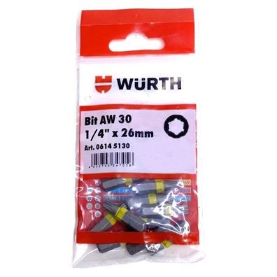 Würth 10x AW30 Bit 1/4 Zoll x 26mm lang Bits AW 30 Antrieb Schrauben 06145130