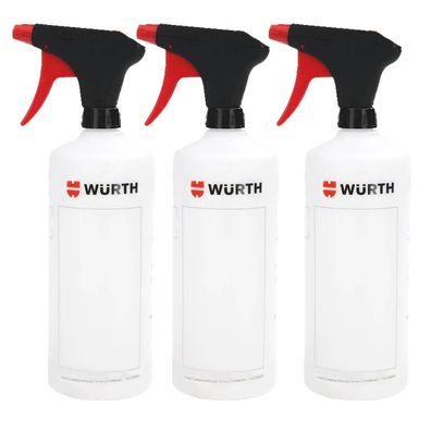 3x Würth Universal Sprühflasche 1000ml transparent Drucksprüher Pumpflasche