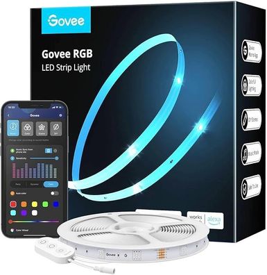 Govee LED Strip Smart RGB WiFi LED Streifen Lichterkette App Steuerung 5 Meter