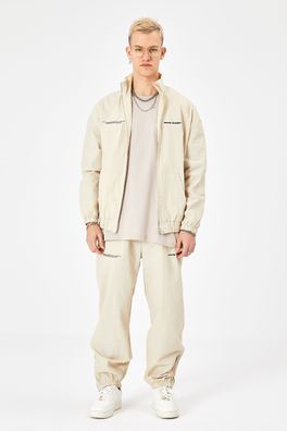 Jogginganzug Oberteil Oversize Fit Polyamid Sweatshirt mit Reißverschluß