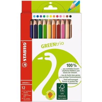 Farbstift Greentrio 12er- Sc dreikant 620312 FSC-Zertifiziert Stabilo