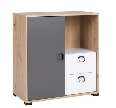 Kommode 80x86x40 cm KEVIN 07 Sideboard 2 Schubladen 1 Tür Jugendzimmer