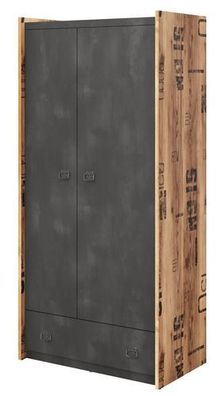 Kleiderschrank Fargo FG02 Schrank Drehtürenschrank 2 Türiger mit Kleiderstange