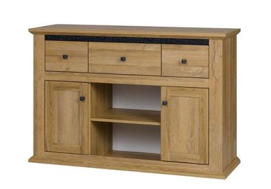 Kommode MEZO MZ12 Fernsehschrank 130x87x45 2 Türen 3 Schubladen Sideboard Grand Eiche