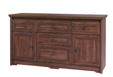 Kommode PARYS PS7 Sideboard 161x87x46 cm 2 Türen 5 Schubladen Stirling Eiche