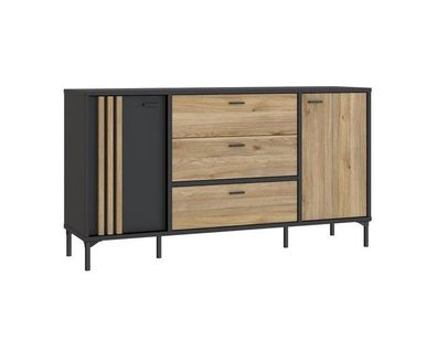 Joakimis Industrielle Sideboard, Eiche-Schwarz