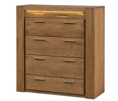 Kommode Velvet 75 mit Led Beleuchtung Massivholz Eiche fronten Natturfurnier