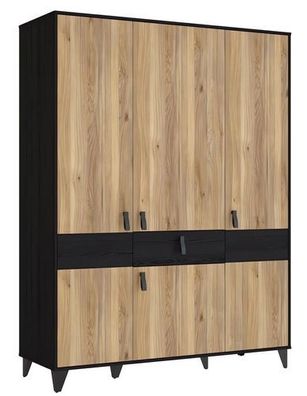 Kleiderschrank LYA LYAS831 Schrank 153x201xx53 cm 3 türiger 1 Schublade