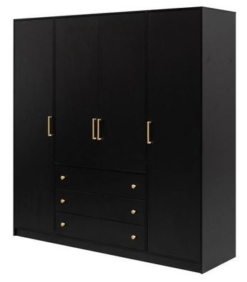 Kleiderschrank 196x200x58 cm RETRO 4 Türen 3 Schubkästen Schrank Schlafzimmer