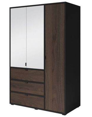 Kleiderschrank 135/206/65cm VERONA 2 Schrank 3 türiger 3 Schubkästen Spiegel