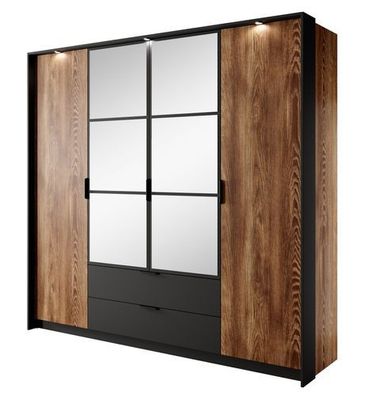 Kleiderschrank MILTON A Schrank 223x210x59 cm Drehtürenschrank