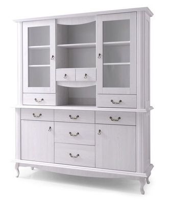 Kommode mit Aufsatz DIANA DA7/ DA18 Anrichte Sideboard Highborad Schneeeiche