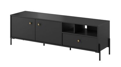 Fernsehschrank Notte C Lowboard Unterschrank mit 2 Türen 1 Schublade Anthrazite